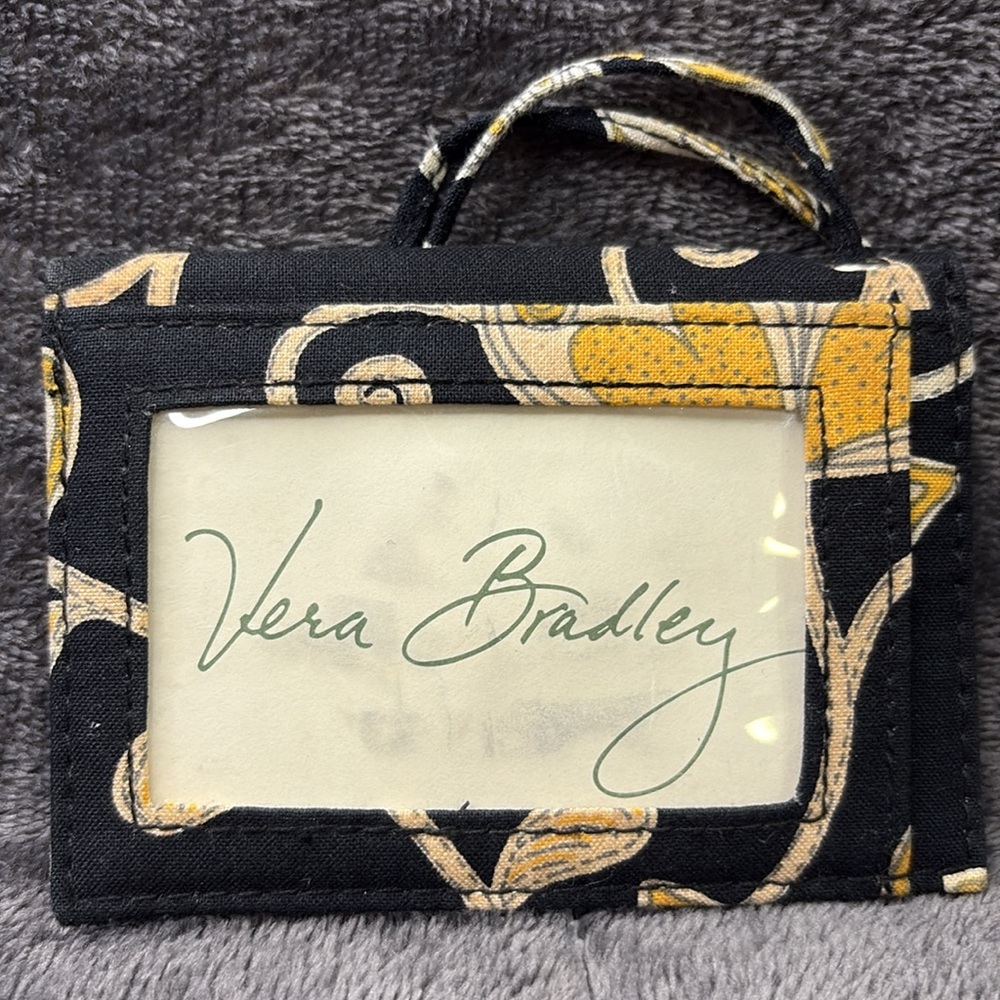 Vera Bradley Black and Yellow Patterned Wallet - Picture 12 of 12